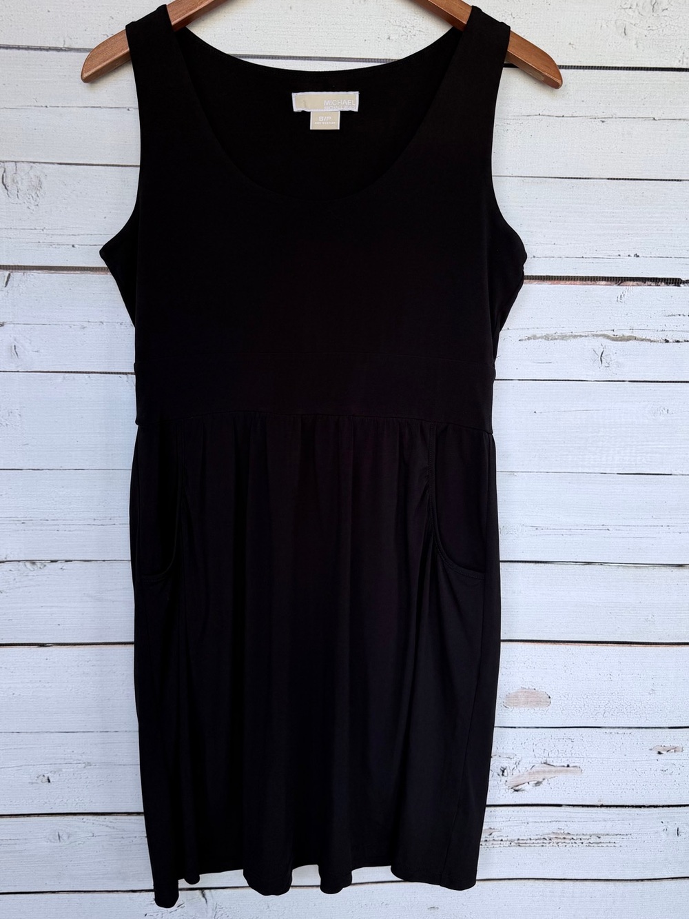 MICHAEL Michael Kors Empire Waist Knit Tank Mini Dress with Pockets - Size Small